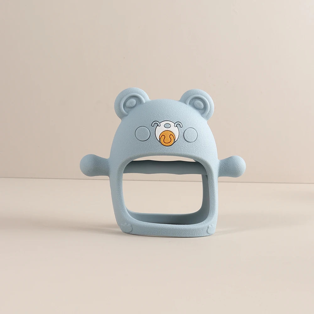 Anti-drop Wristband Baby Teether Silicone Bear Moon Star Teething Toy Non-slip Handheld Teether for Newborn Babies