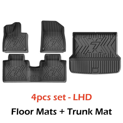 Car Floor Mats For 5 Seats Zeekr 7X 2024 2025 2026 All-Weather Cargo Liner Trunk Mat TPE Waterproof Floor Liner RHD LHD