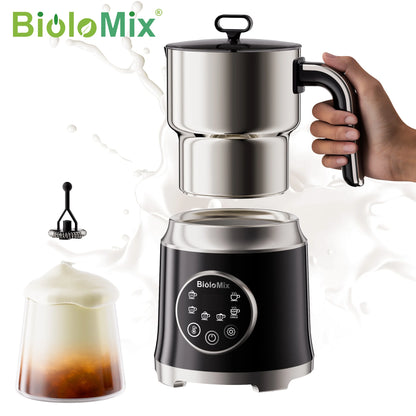 BioloMix 7-in-1 Steamer Detachab Electric Milk Frother Automatic Hot/Cold Foam Maker for Coffee, Hot Chocolate Dishwasher Safe