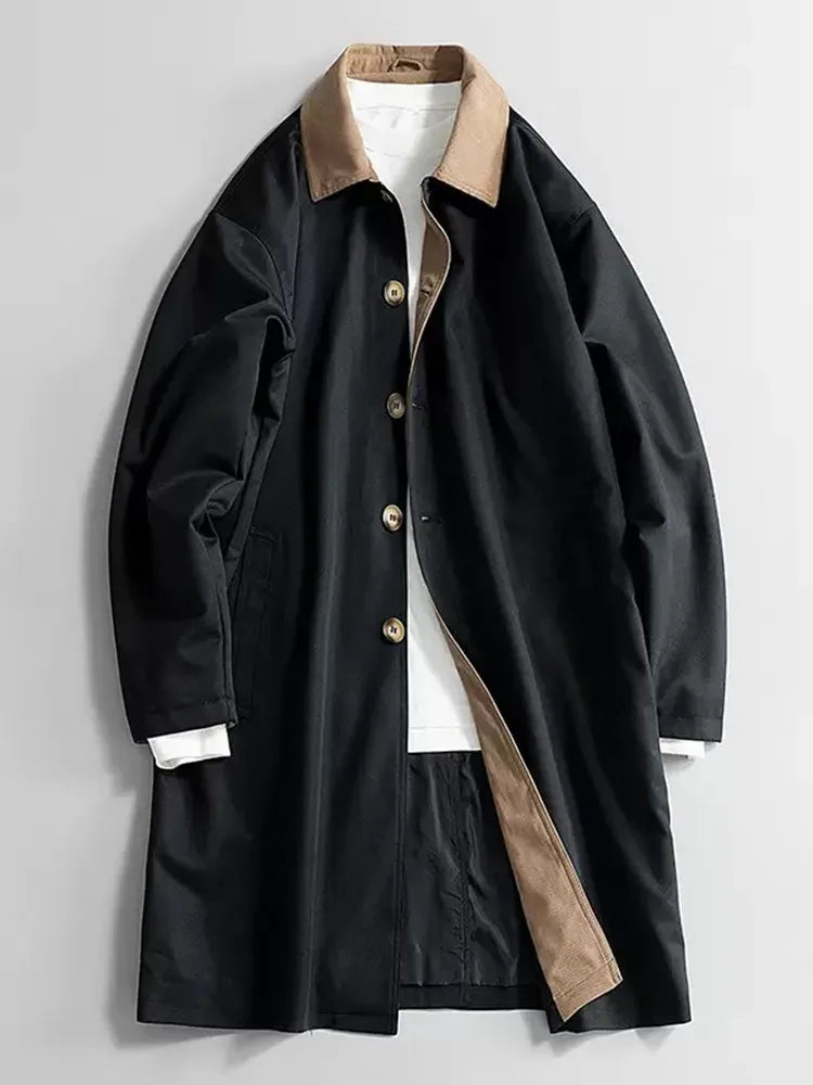 Autumn and Spring New Fashion Trend Windproof Warm Long Trench Coat Men's Casual Loose Sports Plus Size High-grade Jacket L-8XL