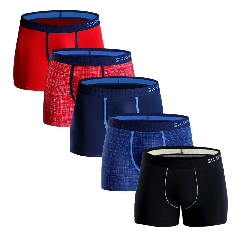 5pcs/pack Men Underwear Boxers Letter Elastic Band Mens Underpants Cotton Men's Panties Sexy Boxer Shorts Brand Trunks Gifts