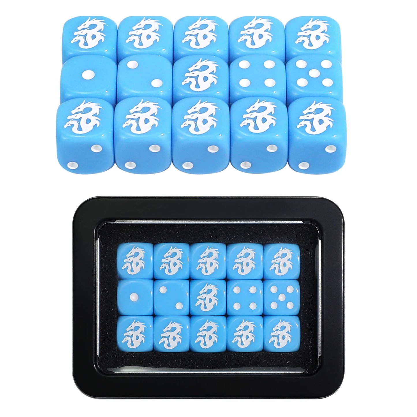15PCS 16mm/0.63inch D6 Wargaming Dice Set for Tabletop Miniatures Game, Damage Tracking,Army Faction Themed Dice Tokens
