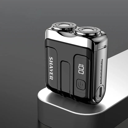 Mini Electric Smart Shaver Household Car Shaver Digital Display Dual Blade Rechargeable Shaver Powerful Beard Trimmer Tool