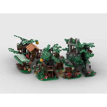 1393PCS New MOC Building Model Medieval Forest Hideout Collection Modular Children's Assembly Building Block Toy Gift