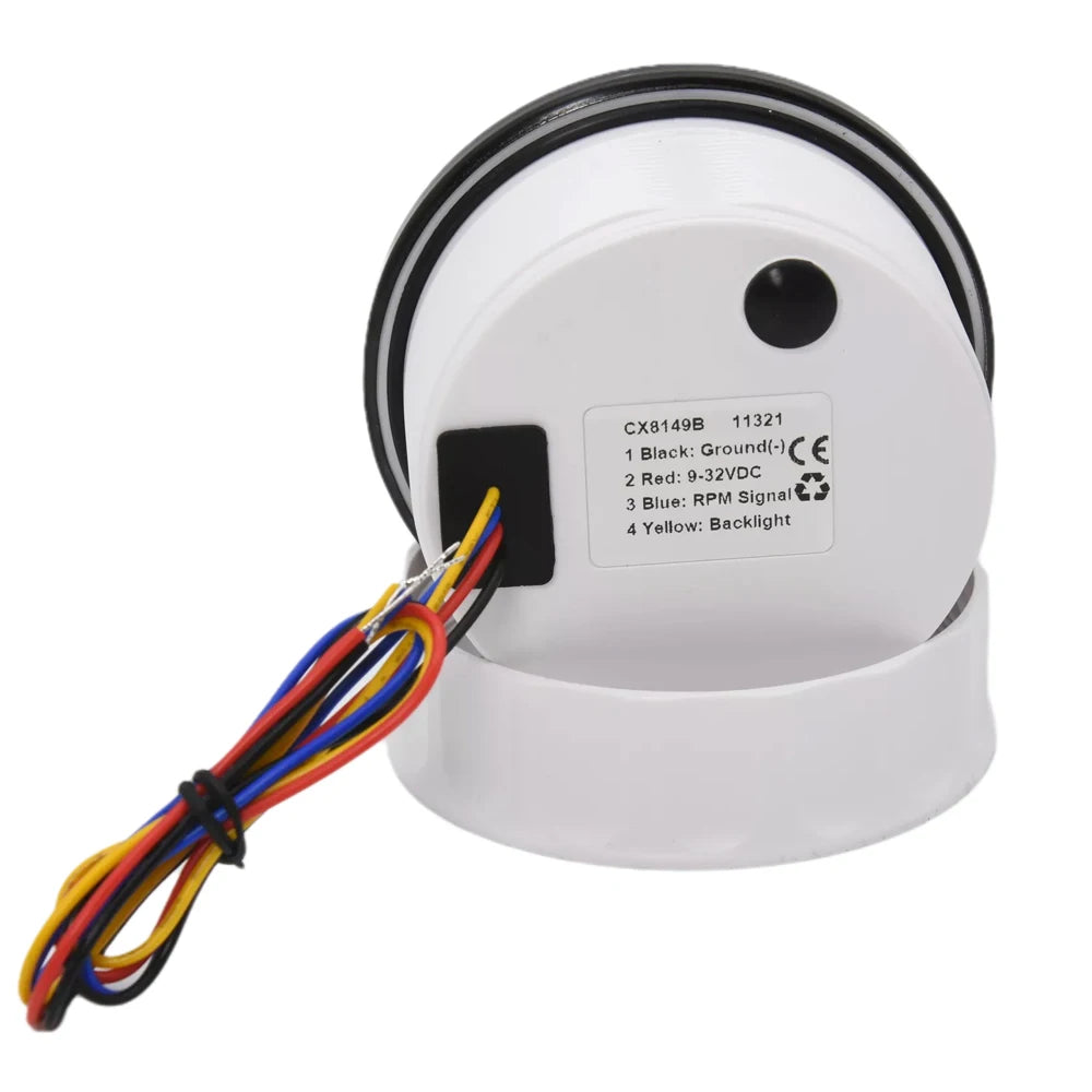 AD 85MM Tachometer with LCD Hour Meter For Marine Boat Car RPM Gauge 0-3000 4000 8000 RPM Meter Tach Sensor 7Colors Backlight