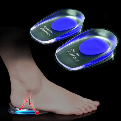 Soft Silicone Gel Insoles New1pair Heel Spur Pain Relief Foot Comfort Shoe Insertsoles Foot Care Accessories Chinese Origin