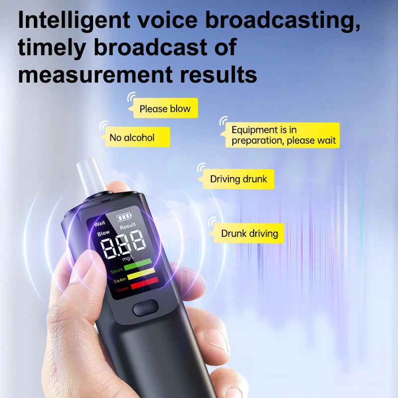 Portable Alcohol Tester Non-Contact with Voice broadcast LED Display Breathalyzer Alcohol Test Tools Automatic Alcohol Tester