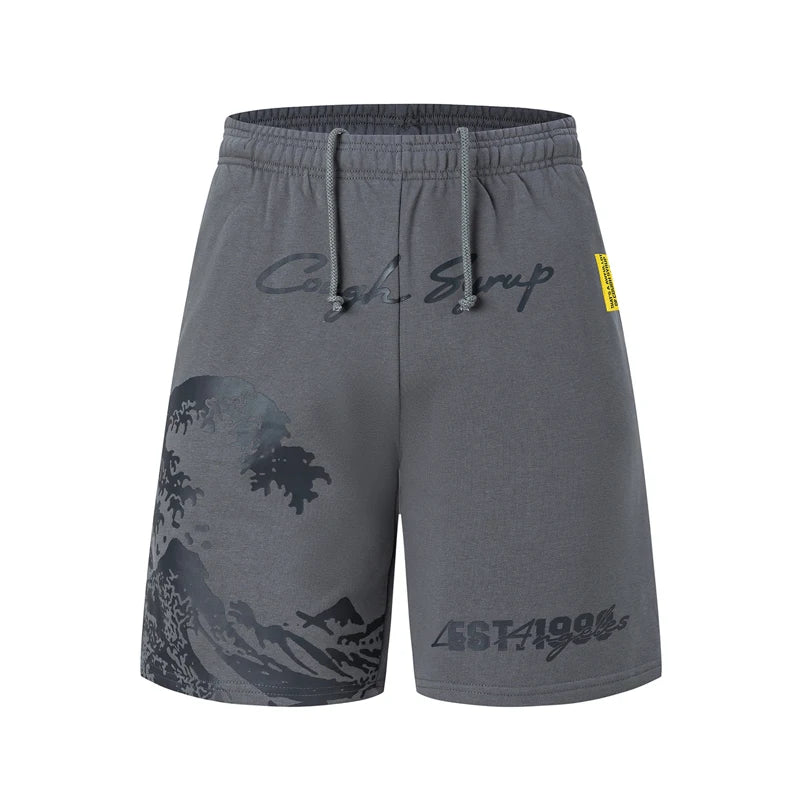 2026 New That's A Awful Lot of Cough Syrup Men's Casual Shorts Snow Mountain Print Shorts Loose Casual Beach Shorts