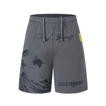 2026 New That's A Awful Lot of Cough Syrup Men's Casual Shorts Snow Mountain Print Shorts Loose Casual Beach Shorts