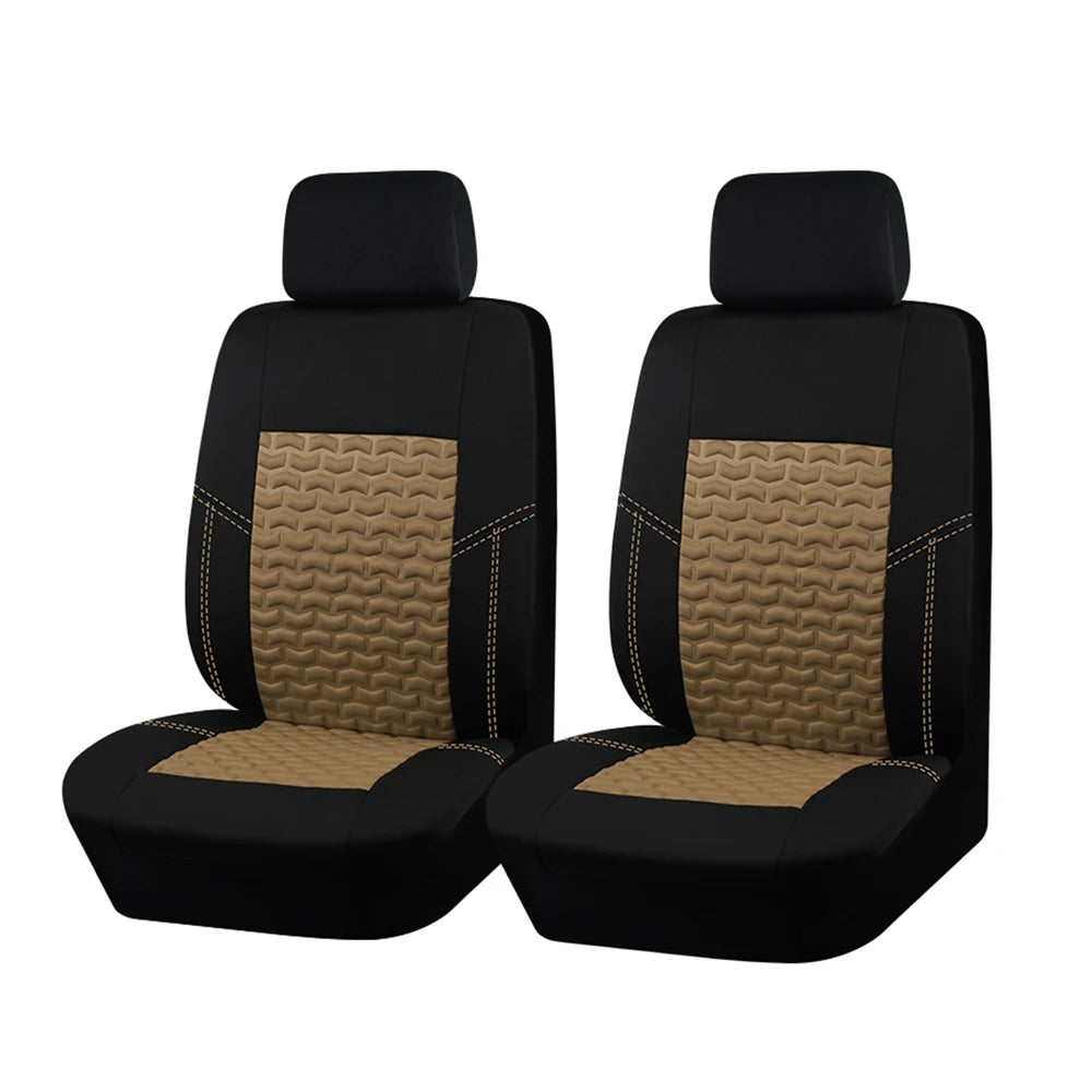 AUTO PLUS Car Seat Covers Tire Texture Press Breathable Fabric Seat Covers for Car 3 Zipper for Rear Seat Backrest