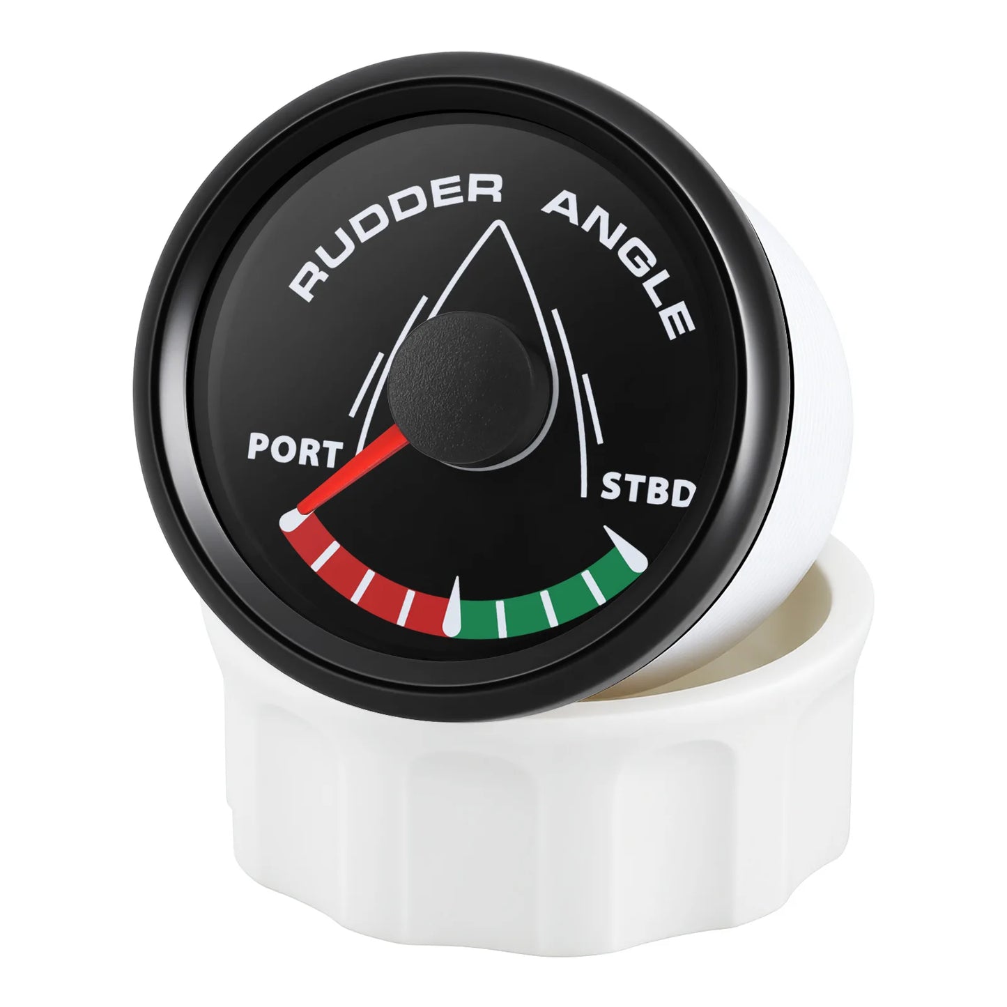 52MM Rudder Angle Indicator with 8 colors backlight Waterproof Rudder Position Gauge with Sensor 0-190ohm for Boat Yacht Marine