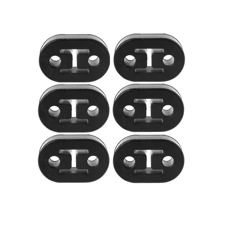 2/4/6/8/10pcs Car Rubber Exhaust Tail Pipe Mount Brackets Hanger Insulator Universal Black 2 Holes Diameter 11mm 0.44inches