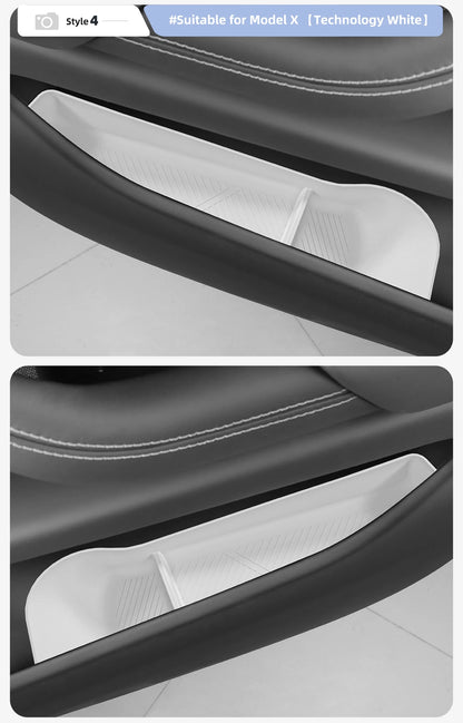 Car Door Side Storage Box  For Tesla Model X S 2023 2024 TPE Gate Slot Anti Dirty Storage Organizer Tidying Car Accessories