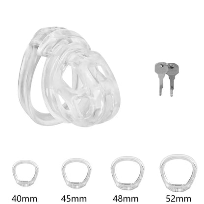 Soft Silicone Chastity Cage Device Anti-Cheating Penis Lock with 4 Size Cock Rings Penis Restraints for Men Discreet Sex Toys