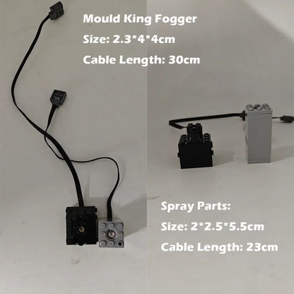 Mould King Fogger Technical Light Spray Smoke Part Compatible Major Brand Building Blocks MOC Supercar Retro Steam Train Chimney