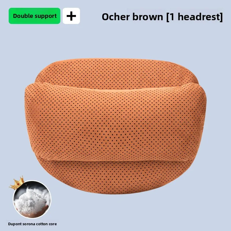 High Quality Universal SUV Car Headrest Cushion Car Seat Neck Pillow High-grade Leather Breathable Lumbar Support Car Pillow