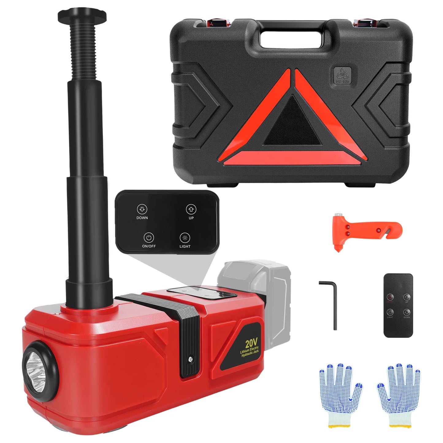 Electric Car Jack 5 Ton Hydraulic Jack Car Lift Floor Jack Change Tires Garage Repair with LED Light for Milwaukee 18V Battery
