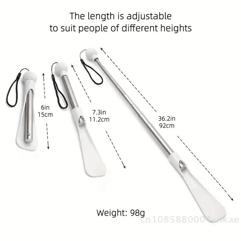 〔CC88〕 | Stainless Steel Telescopic Shoe Horn  - Adjustable Long Handle for Easy Dressing
