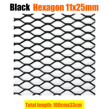 100x33cm Aluminium Racing Car Bumper Grille Grill Mesh Net Vent BlackTuning Universal Protector Caravan Camper Home Garden