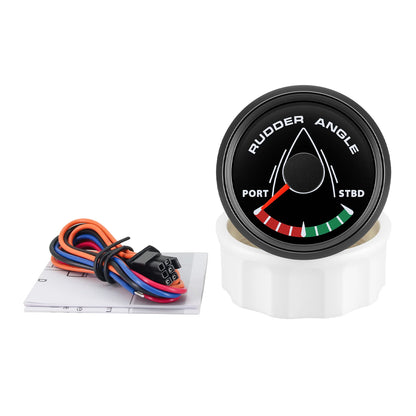 52MM Rudder Angle Indicator with 8 colors backlight Waterproof Rudder Position Gauge with Sensor 0-190ohm for Boat Yacht Marine