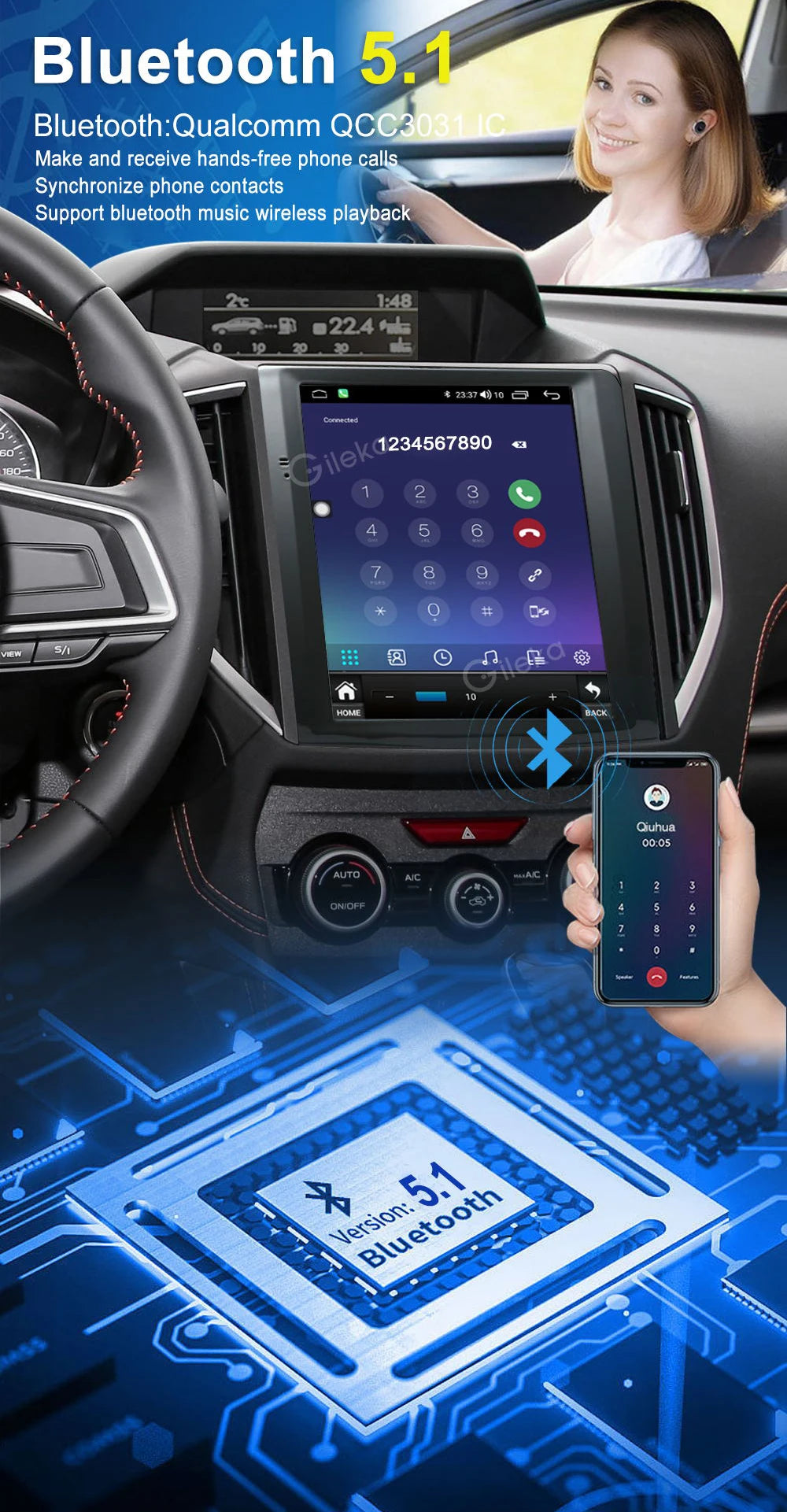 Android Radio Head Unit For Subaru Forester XV Impreza G4 2018-2022 Car one din Multimedia Video Player  GPS
