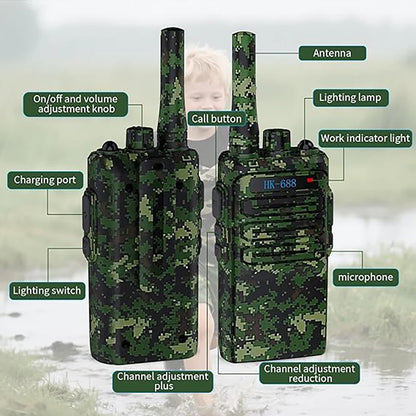 2 Pack Rechargeable Kids Walkie Talkies,3 Miles Long Range,2000mAh Long Lasting, Birthday Gifts for 3-12 Years Old Boys Girls