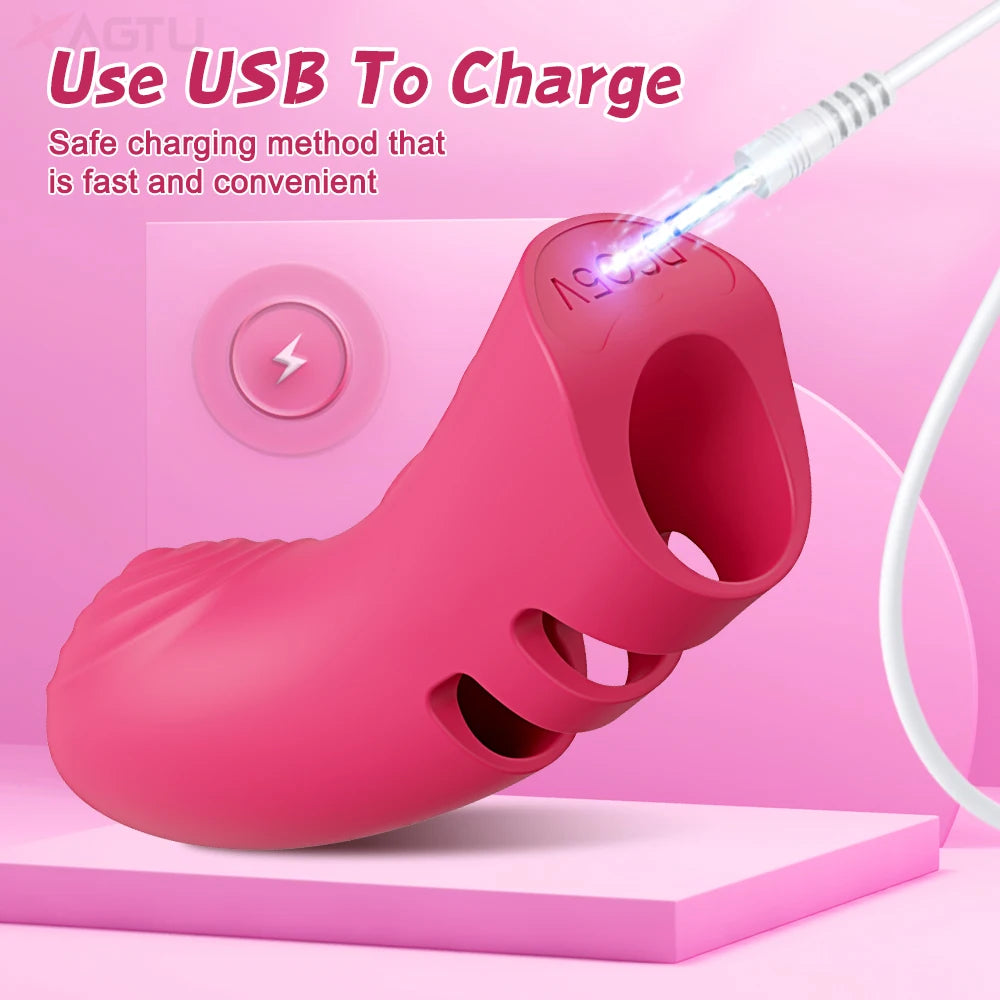 Finger Vibrator for Women Heating Vagina Vibrator Clitoris Nipples Stimulator Female Masturbator Interaction Sex Toy for Couples