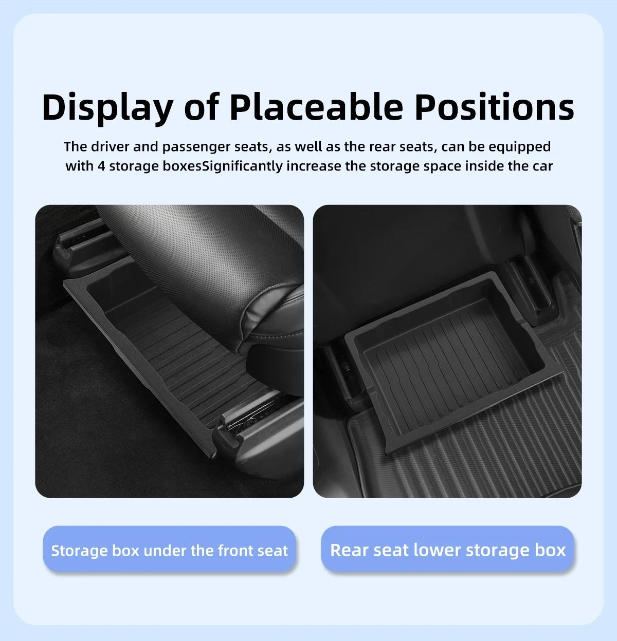 for Tesla Model X Car Under Seat Storage Box Center Console Wireless Charging Pad Armrest Storage Pad Organizer Tray Accessories