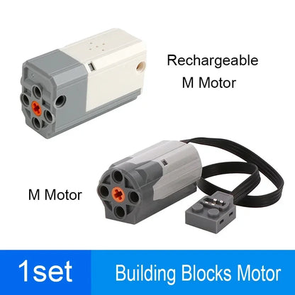 MOC Bluetooth-Pair Rechargeable Block M Motor 8883 APP Control Lithium Battery Motor with Legoeds Building Blocks PF Car Train