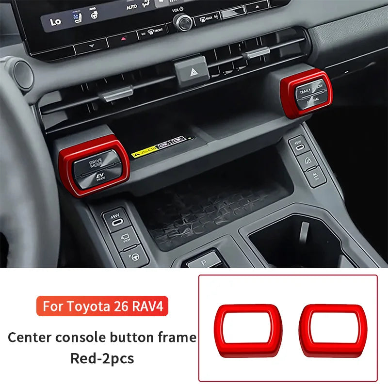 For Toyota RAV4 XA60 2026 ABS Red Gear Shift Cover Trim Central Control Strip Air Outlet Trim Interior Decoration Accessories