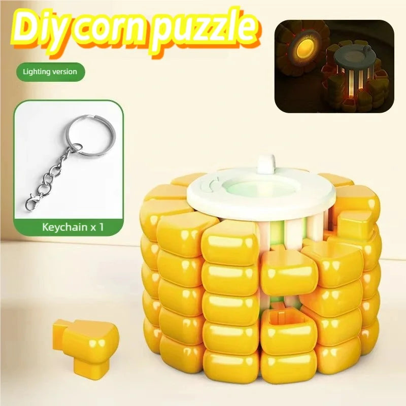 Hot Sale DIY Corn Cube Puzzle, Sensory Educational Fidget Stress Relief Toy, Brain Teaser Intelligence Game Toy for Kids Ages 3+