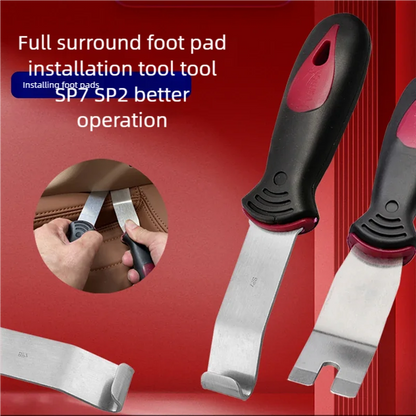 360 Aviation Soft Full Coverage Car Floor Mats with Stainless Steel Pry Bar, Hook & Buckle Tools for Car Interior Installation