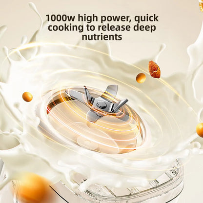 Midea PB60P2-028 Quiet Blender 1.2L, Soundproof Cover, 1000W Heating, Self-Cleaning, Soy Milk Maker