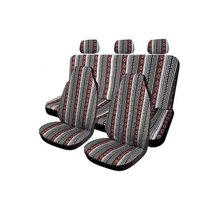 AUTO PLUS Car Seat Covers Set Baja Saddle Blanket Weave Universal Fit Most Car Seat Protection Steering Wheel Cover Protector