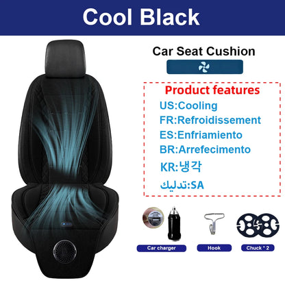Car Summer Cool Air Seat Cushion Optional Heating or Cooling Function With 1Fan or 2Fan Fast Blowing Ventilation Car Seat Cover