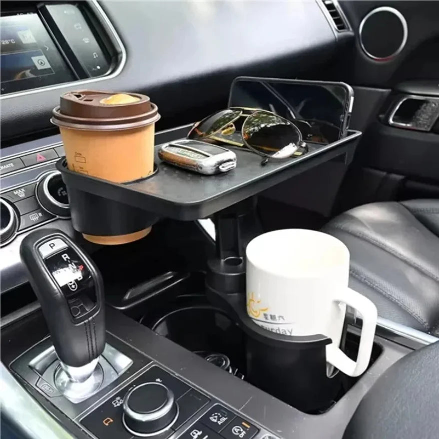 High Quality Universal Car Cup Holder Tray - 360 °   Rotating Adjustable Dual Cup Organizer