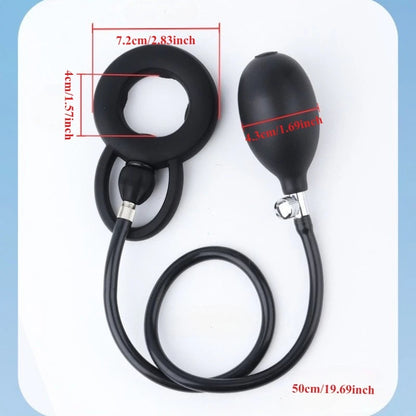 Inflatable Cock Ring Ejaculation Delay Penis Ring Liquid Silicone Erection Enhancing Flirting Training Male Masturbator Sex Toys