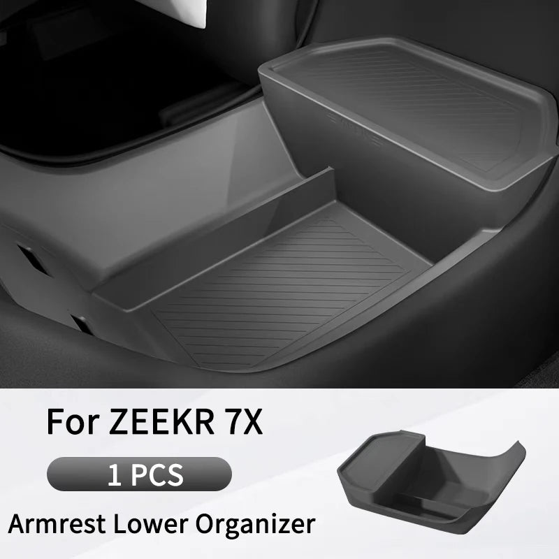 For 2025/2026 ZEEKR 7X Central Control Lower Level Organizer Storage Box Armrest Box Below Silicone Tray Car Accessory