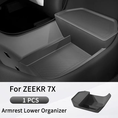 For 2025/2026 ZEEKR 7X Central Control Lower Level Organizer Storage Box Armrest Box Below Silicone Tray Car Accessory
