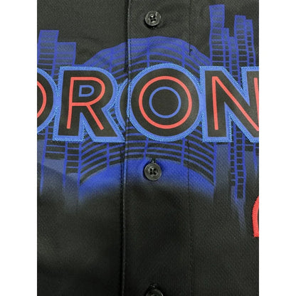 Custom Name And Number Men's Embroidery Baseball Jersey Toronto Black V-Neck Personalized Short Sleeve Button Down DIY Shirts