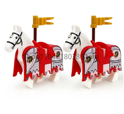 Green Dragon Raven Knights Shield Action Figures MOC Medieval Ancient Knights Scene Building Block Creative Toys for Children