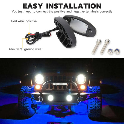 1/2/4pcs Auto chassis lights LED Rock Lamp Contour Decorative Light bottom Atmosphere light for cross-country SUV ATV Dune Buggy