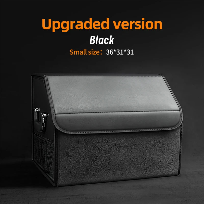 Car Suede Trunk Organizer Large Capacity Leather Foldable Storage Box Portable Multifunctional Tool Organizer Car Accessories