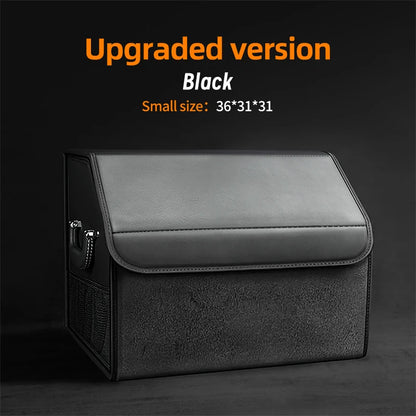 Car Suede Trunk Organizer Large Capacity Leather Foldable Storage Box Portable Multifunctional Tool Organizer Car Accessories