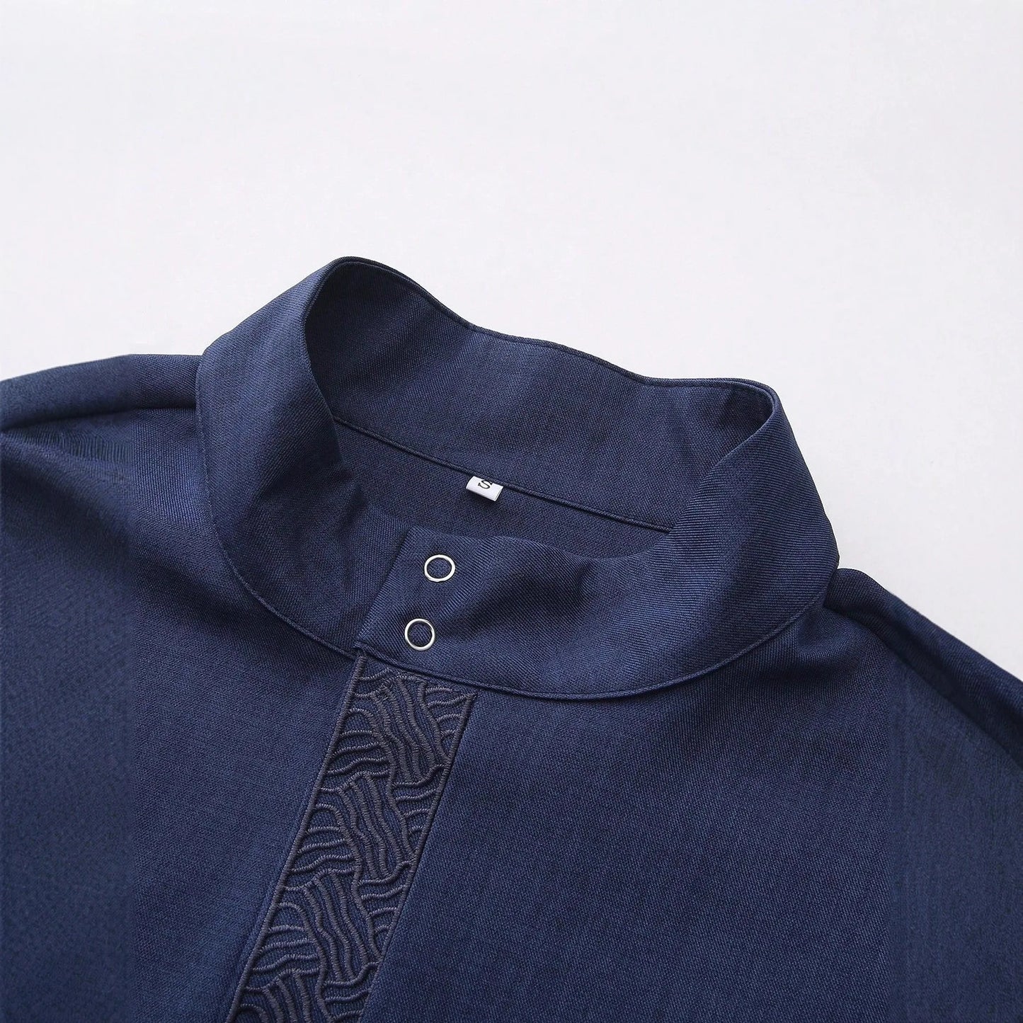 Men's Robe Solid Color Simple Long Sleeve Stand Collar Loose Saudi Islamic Men's Thobe