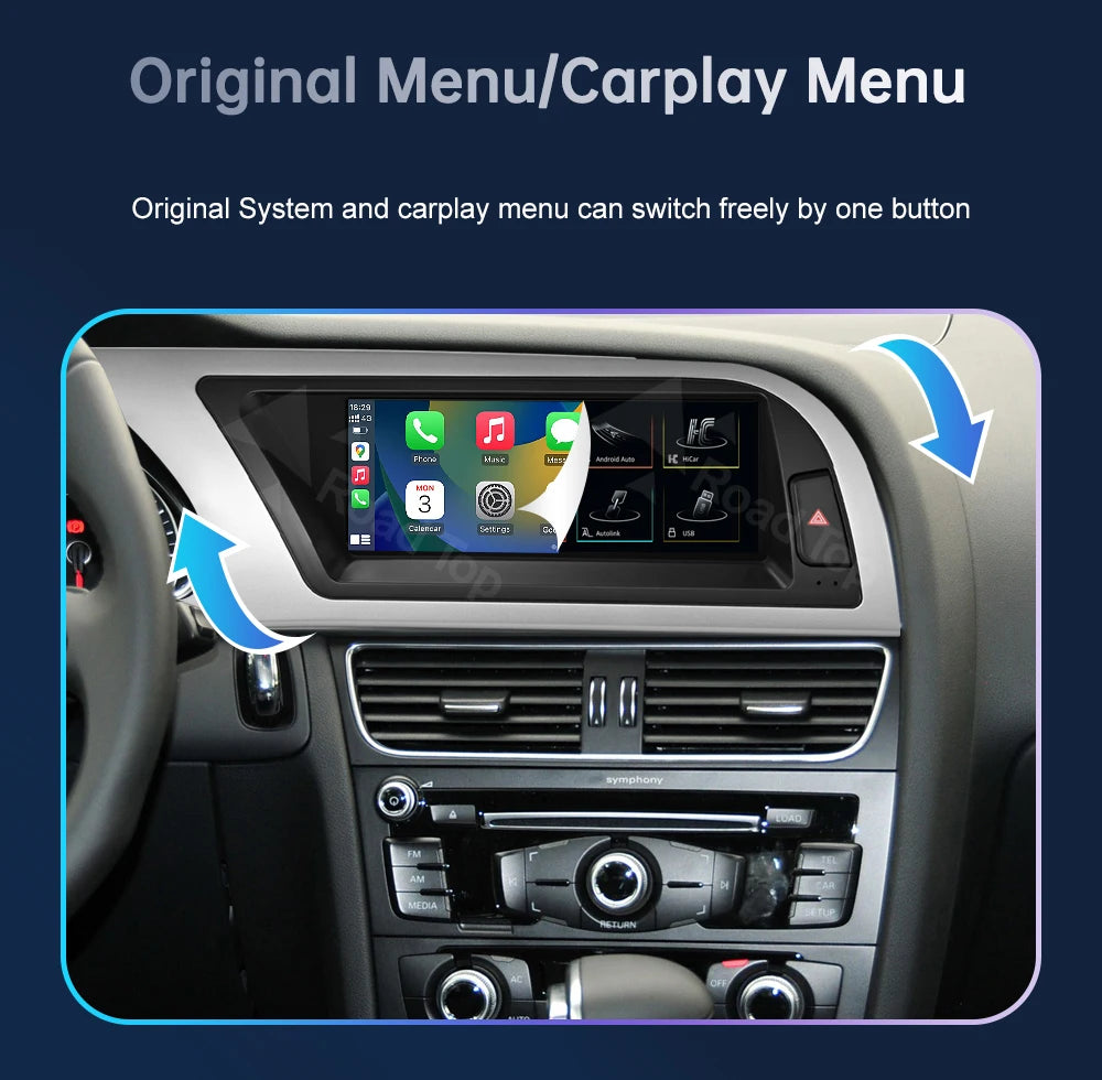 8.9 Inch 12.3"" Multimedia Display Touch Screen For Audi A4 S4 2009-2015 Airplay Miracast Function Wireless Carplay Android Auto