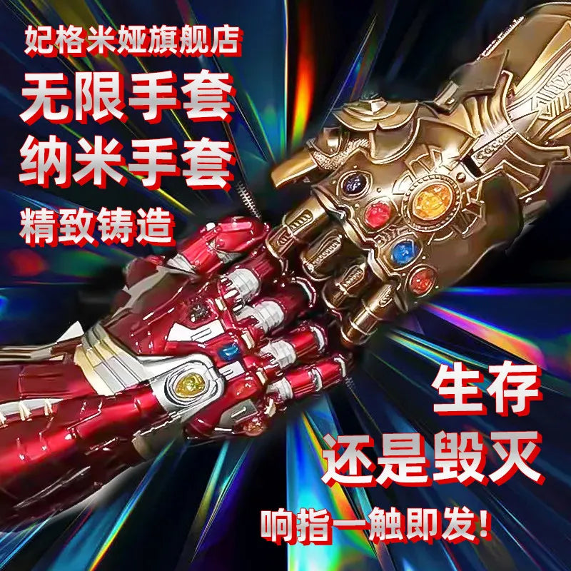 Marvel Iron Man Thanos PVC Infinity Gauntlet Wearable Movable Led Removable Infinity Stones Cosplay Prop Collectible Model Adult