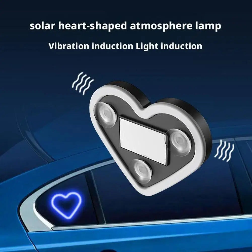 Car Triangle Window Heart Light Solar Triangle Window Heart-shaped Light Emitting Heart-shaped Atmosphere Light Car Parts