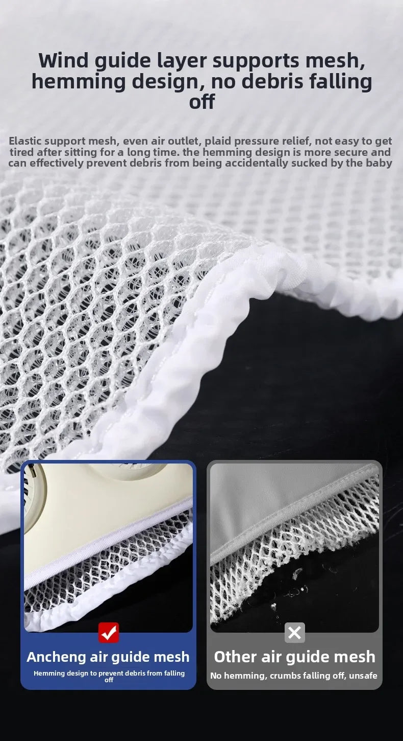 USB Charging Detachable Silent Fan Ventilation Cover Ice Silk Baby Stroller Cool Seat Cover Breathable Car Safety Seat Cover