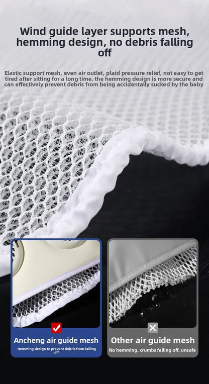 USB Charging Detachable Silent Fan Ventilation Cover Ice Silk Baby Stroller Cool Seat Cover Breathable Car Safety Seat Cover